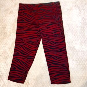 Chico's Travelers Classic Wide Leg Palazzo Pants Red Black Tiger 4R NWT …